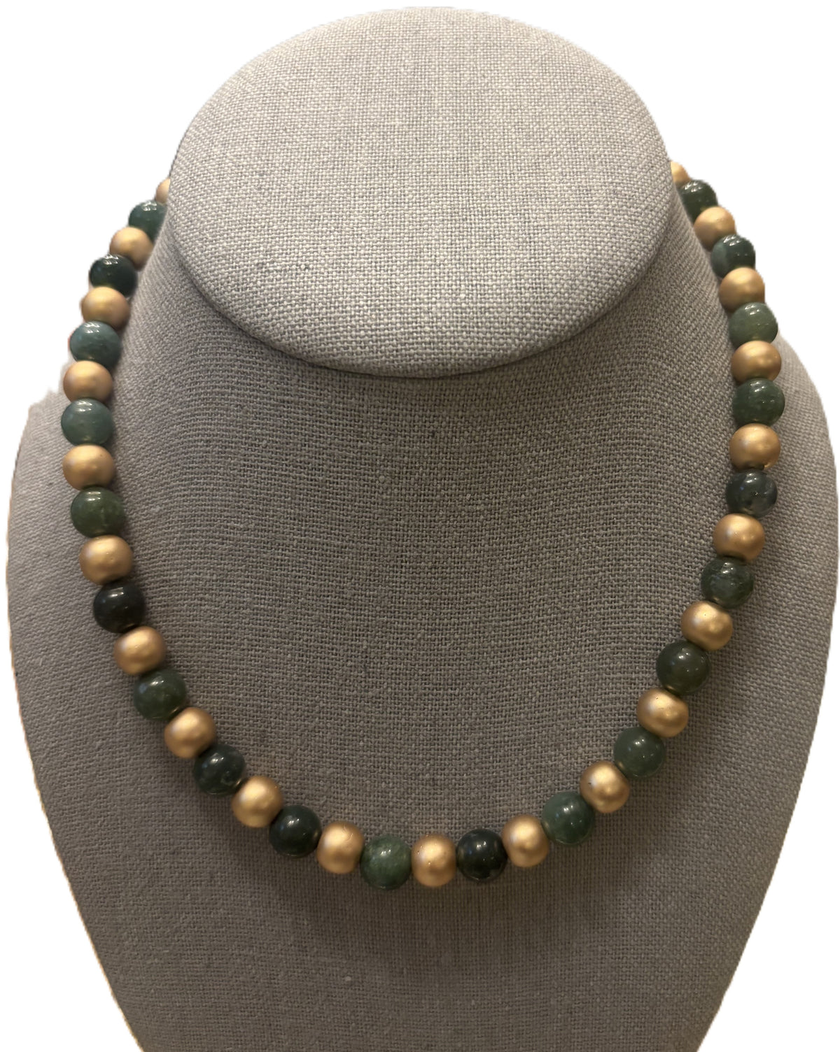 Statement Necklace in Colored Agate and Matte Gold Beads with Toggle Clasp - 4 Color options