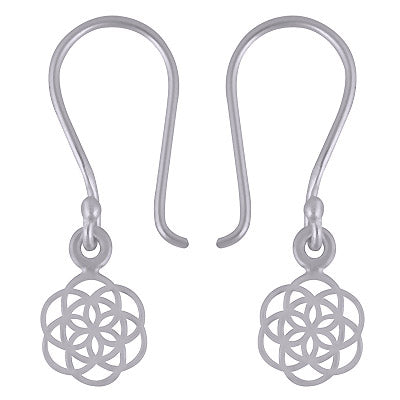 Beautifully Handcrafted Flower of Life Sterling Silver Earrings