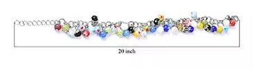 Multi Color Murano Style Adjustable Bracelet and Dangling Earrings Set