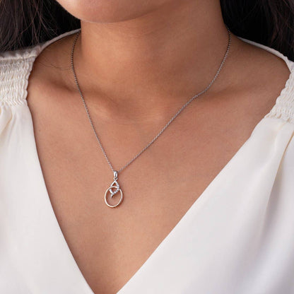 Regal Marquise Leaf Shape Two-tone 925 Sterling Silver Rose Gold Plated Pendant