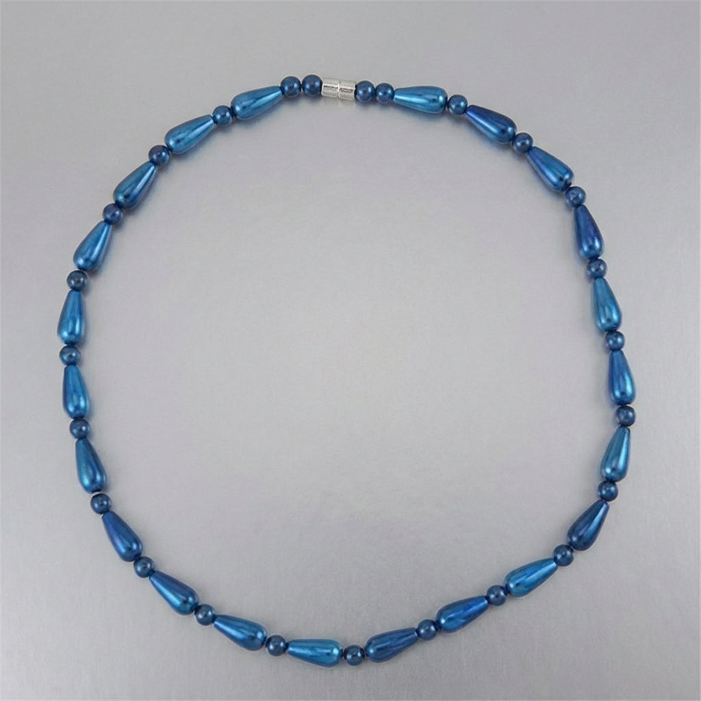 Golden Colored Hematite Beaded 20" Necklace Magnetic Clasp Closure - 2 Color Options
