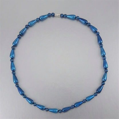 Golden Colored Hematite Beaded 20" Necklace Magnetic Clasp Closure - 2 Color Options