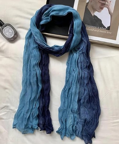 Blue Hues Two Tone Light Weight Chiffon Sheer Summer Boho Scarf