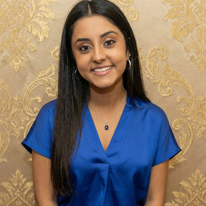 Simulated Sapphire Pear Shaped Elegant Pendant Necklace