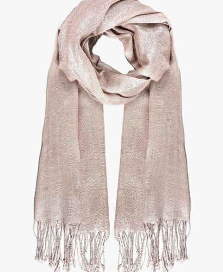 Women's Champagne Colored Shimmery Pashmina Shawl Wrap Holiday Gift