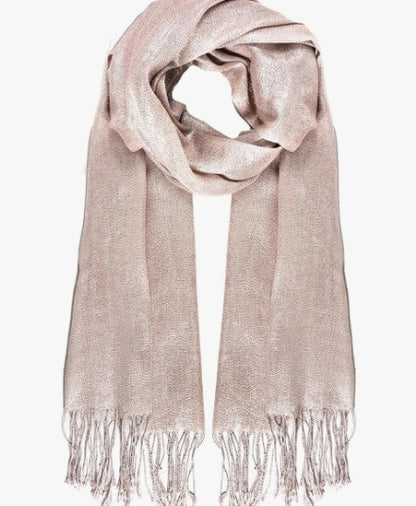 Women's Champagne Colored Shimmery Pashmina Shawl Wrap Holiday Gift