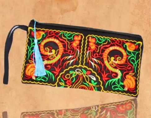 Women's Embroidered Zip Clutch Large Wallet Phone Case Holiday Gift - 2 Style Options