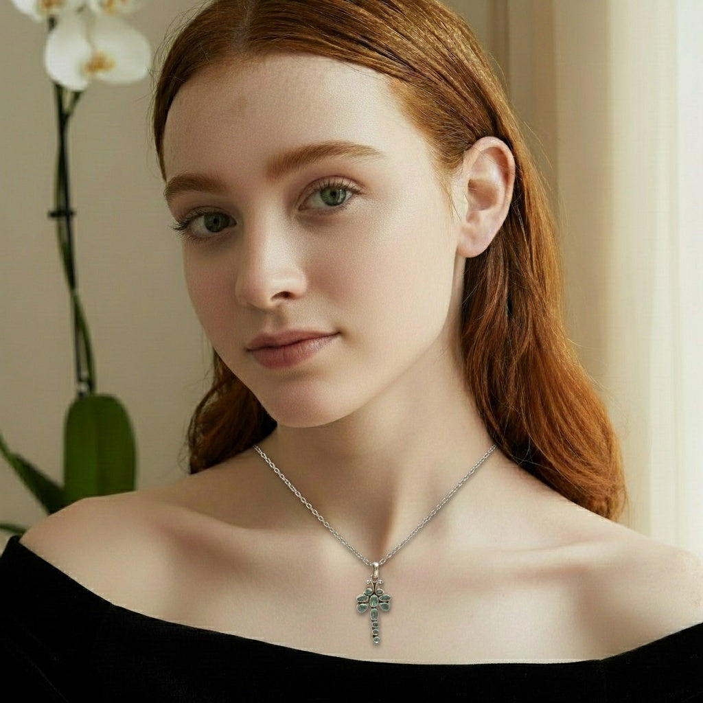 Brilliant Cut Gemstone Exquisite DragonFly 925 Sterling Silver Pendant - 3 Color options