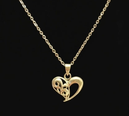 Exquisite Filigree Heart Pendant in 925 Sterling Silver