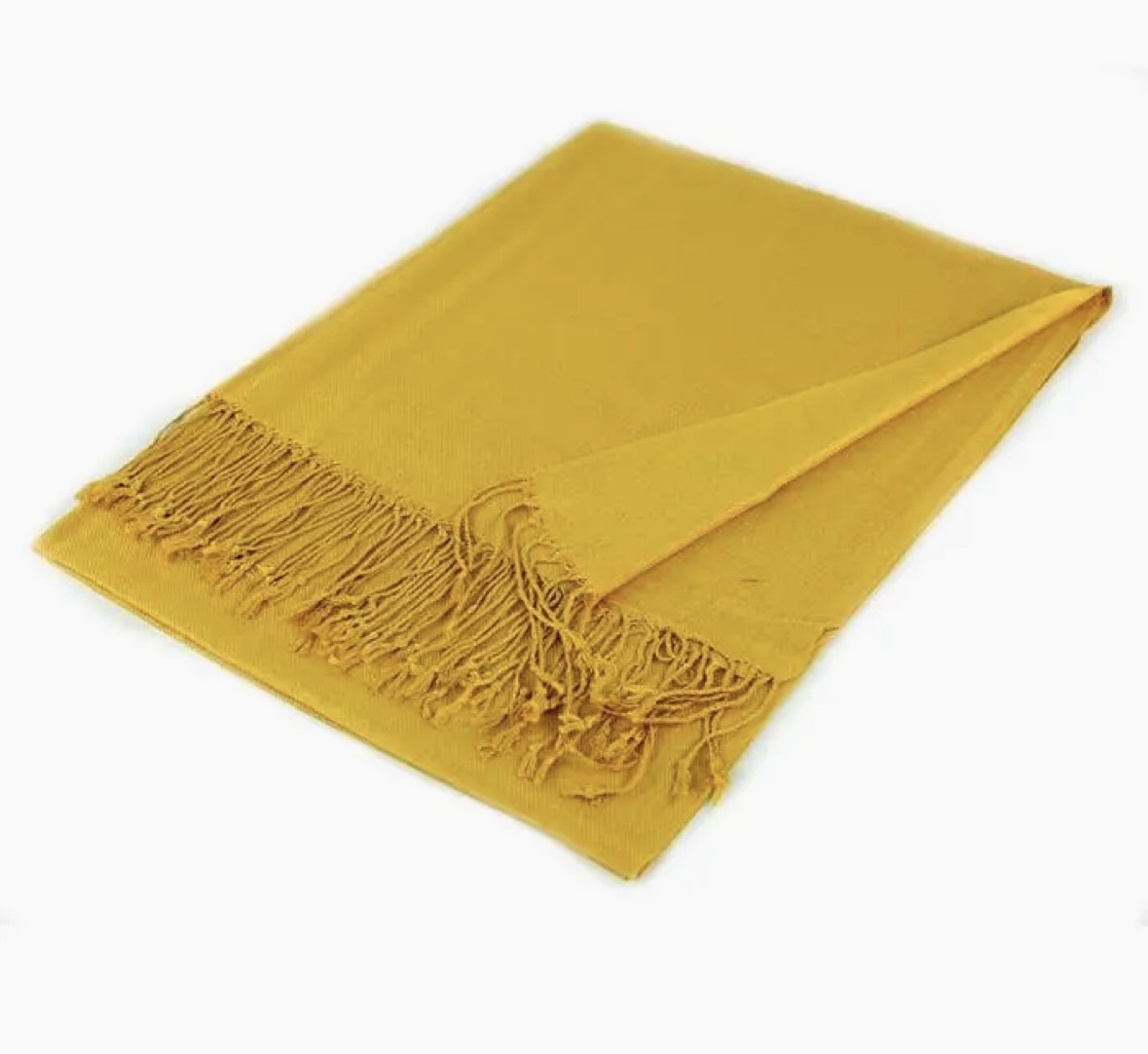 Yellow Mustard Gold Fashion Pashmina Shawl Scarf with Fringe Holiday Gift