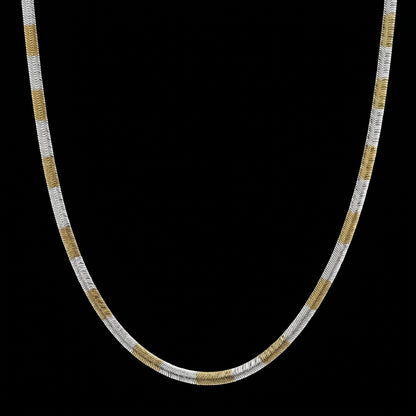 Two-tone Snake Chain Omega Necklace in Stainless Steel - 2 Size options