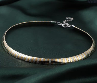 Two-tone Snake Chain Omega Necklace in Stainless Steel - 2 Size options