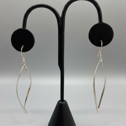 Long Dangling Twisted Leaf Versatile 925 Sterling Silver Earrings