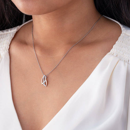 Falling Leaves Cubic Zircon Two-tone 925 Sterling Silver Rose Gold Plated Pendant