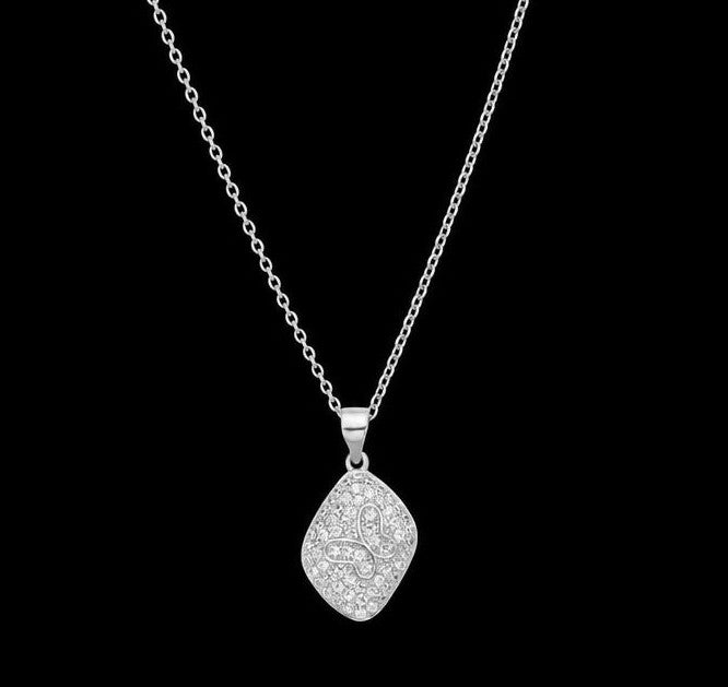 Butterfly Pendant with Cubic Zirconia in 925 Sterling Silver with Rhodium Finish