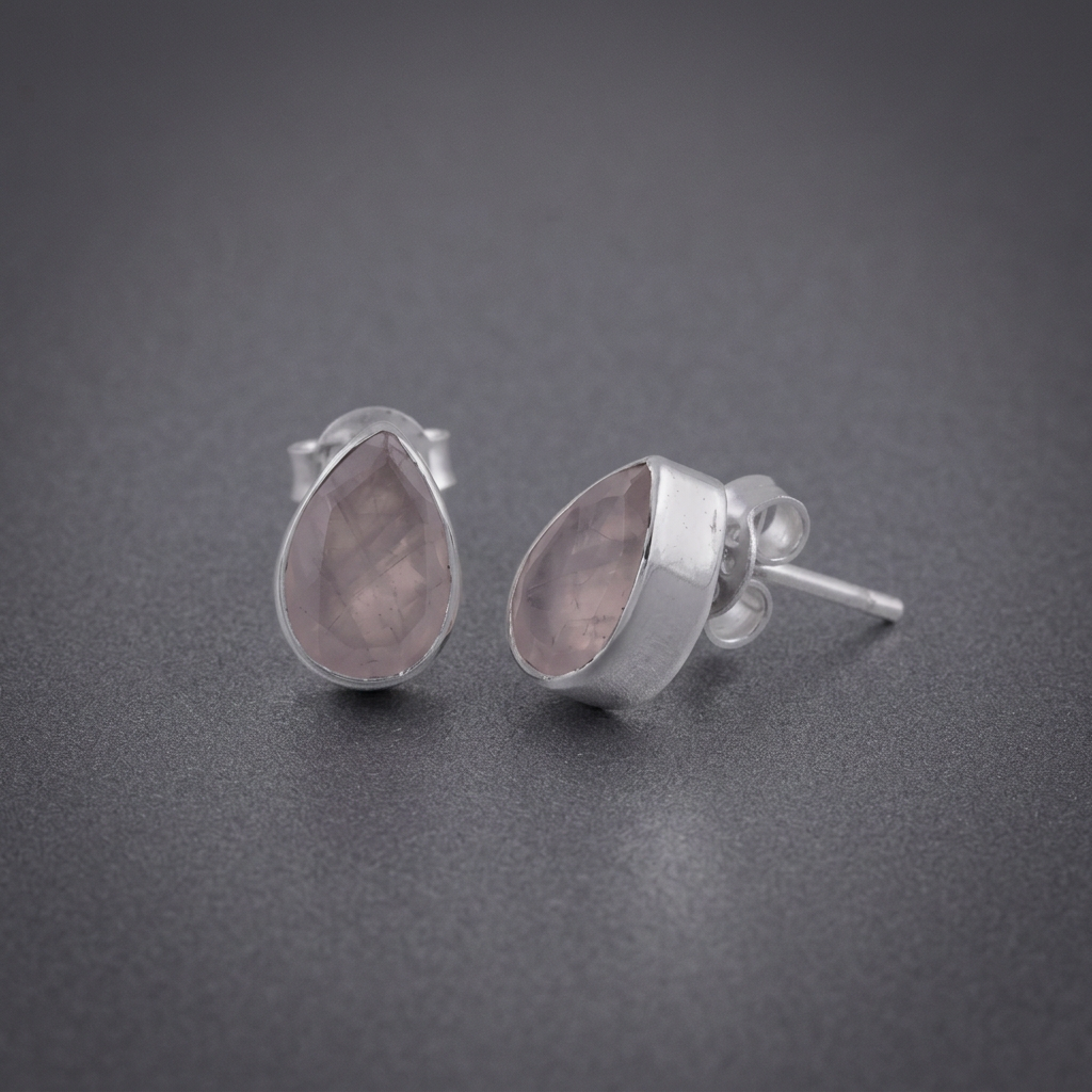 Brilliant Cut Pear Shaped Gemstone 925 Sterling Silver Stud Earrings - 2 Gemstone Options
