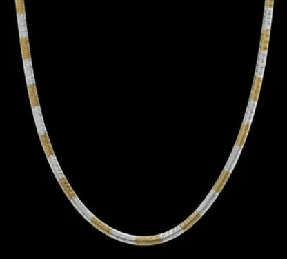 Two-tone Snake Chain Omega Necklace in Stainless Steel - 2 Size options