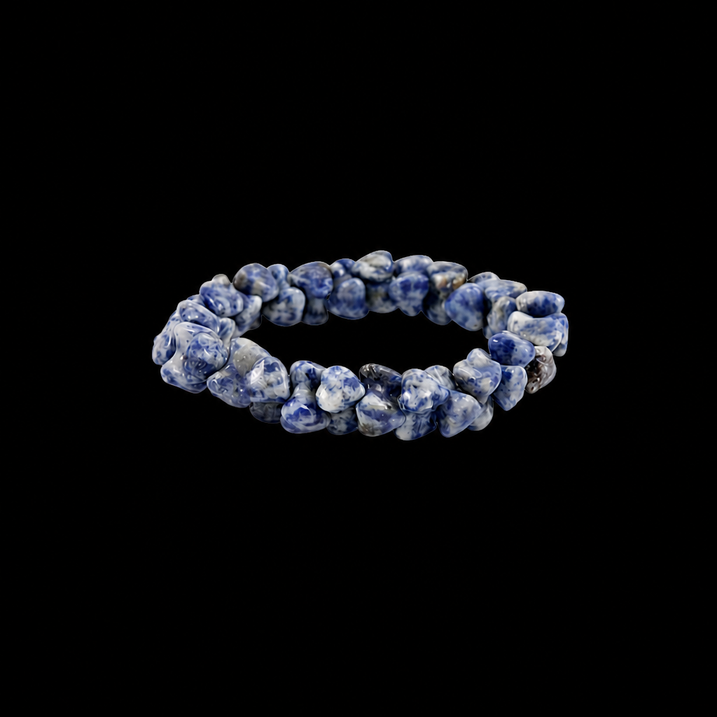 Beachy Blue Sodalite Gemstone Boho Stretch Bracelet