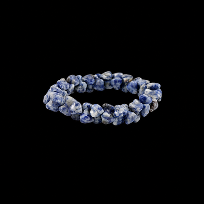 Beachy Blue Sodalite Gemstone Boho Stretch Bracelet
