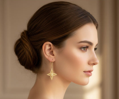 Stargazer Filigree Dainty 925 Sterling Silver Earrings